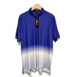 RLX Ralph Lauren Performance Polo Shirt Men's M Blue Ombré Gradient NWT